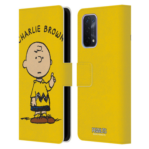 Peanuts Characters Charlie Brown Leather Book Wallet Case Cover For OPPO A54 5G