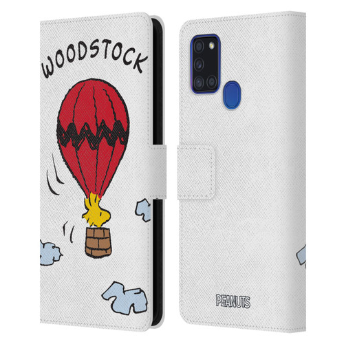 Peanuts Characters Woodstock Leather Book Wallet Case Cover For Samsung Galaxy A21s (2020)