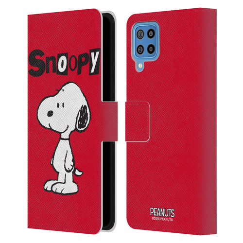 Peanuts Characters Snoopy Leather Book Wallet Case Cover For Samsung Galaxy F22 (2021)