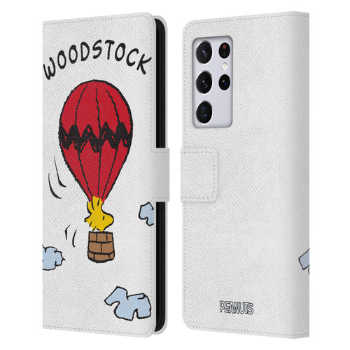 Peanuts Characters Woodstock Leather Book Wallet Case Cover For Samsung Galaxy S21 Ultra 5G