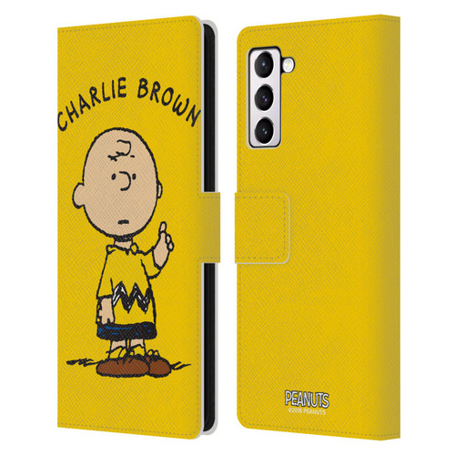 Peanuts Characters Charlie Brown Leather Book Wallet Case Cover For Samsung Galaxy S21+ 5G