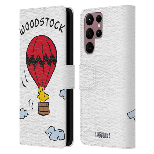 Peanuts Characters Woodstock Leather Book Wallet Case Cover For Samsung Galaxy S22 Ultra 5G