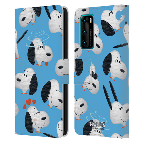 Peanuts Character Patterns Snoopy Leather Book Wallet Case Cover For Huawei P40 5G