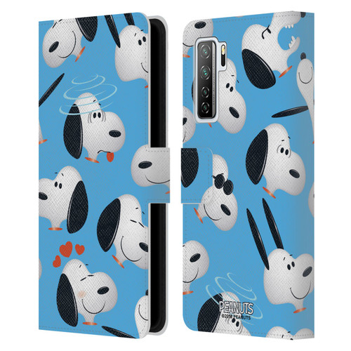 Peanuts Character Patterns Snoopy Leather Book Wallet Case Cover For Huawei Nova 7 SE/P40 Lite 5G