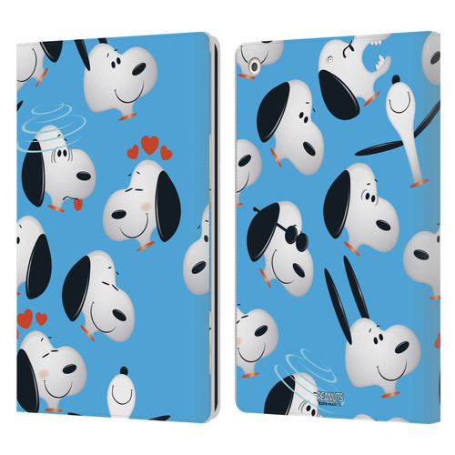 Peanuts Character Patterns Snoopy Leather Book Wallet Case Cover For Apple iPad 10.2 2019/2020/2021