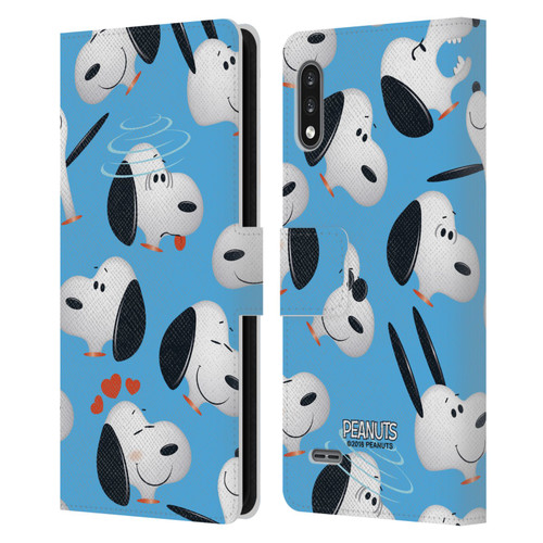 Peanuts Character Patterns Snoopy Leather Book Wallet Case Cover For LG K22
