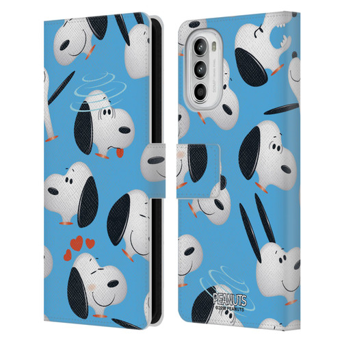 Peanuts Character Patterns Snoopy Leather Book Wallet Case Cover For Motorola Moto G52