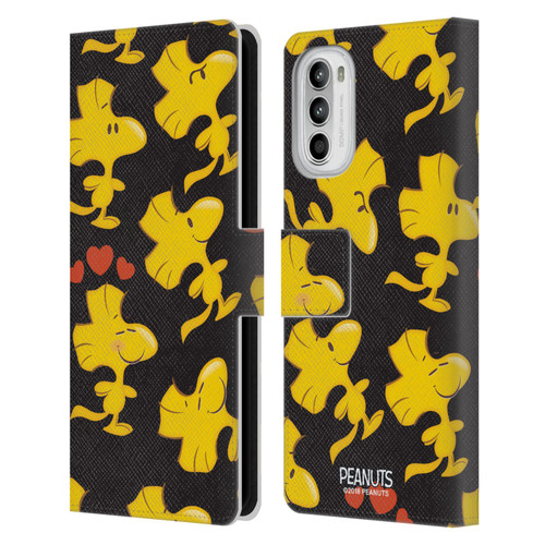 Peanuts Character Patterns Woodstock Leather Book Wallet Case Cover For Motorola Moto G52