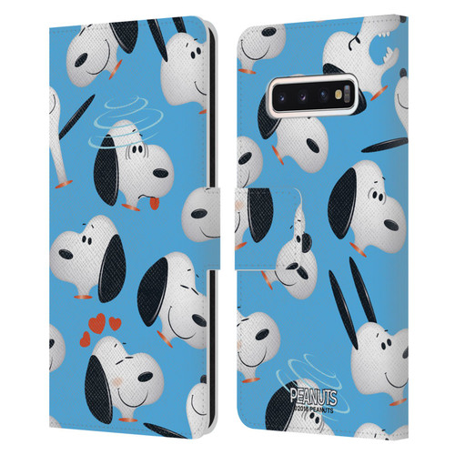 Peanuts Character Patterns Snoopy Leather Book Wallet Case Cover For Samsung Galaxy S10