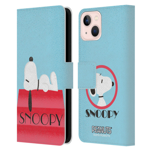 Peanuts Snoopy Deco Dreams House Leather Book Wallet Case Cover For Apple iPhone 13