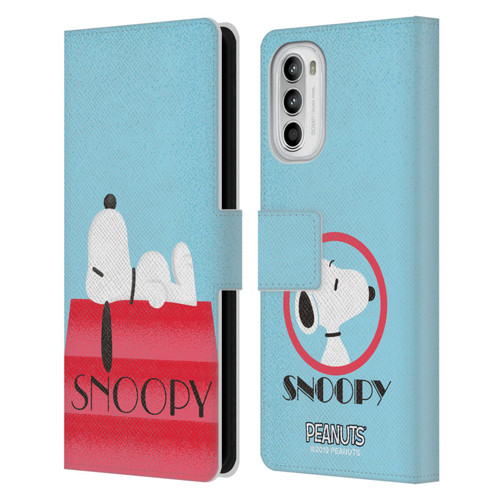 Peanuts Snoopy Deco Dreams House Leather Book Wallet Case Cover For Motorola Moto G52