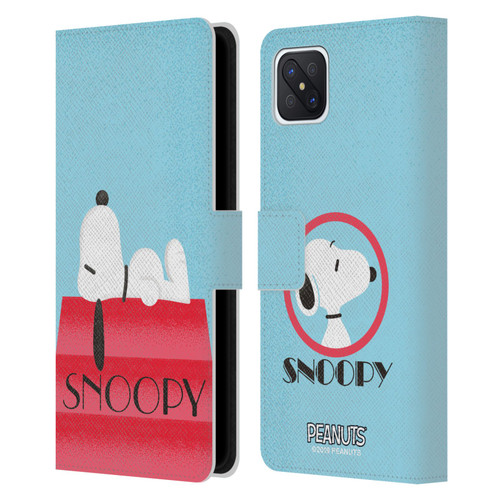 Peanuts Snoopy Deco Dreams House Leather Book Wallet Case Cover For OPPO Reno4 Z 5G