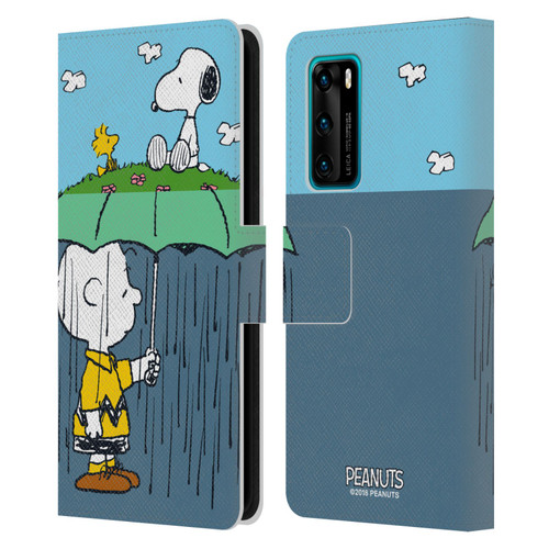 Peanuts Halfs And Laughs Charlie, Snoppy & Woodstock Leather Book Wallet Case Cover For Huawei P40 5G