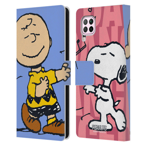 Peanuts Halfs And Laughs Snoopy & Charlie Leather Book Wallet Case Cover For Huawei Nova 6 SE / P40 Lite