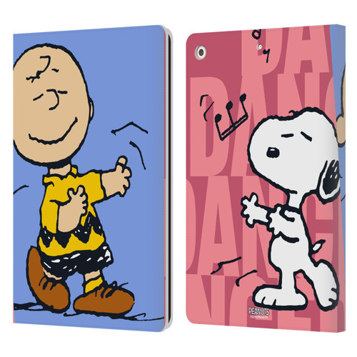 Peanuts Halfs And Laughs Snoopy & Charlie Leather Book Wallet Case Cover For Apple iPad 10.2 2019/2020/2021
