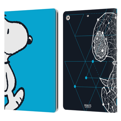 Peanuts Halfs And Laughs Snoopy Geometric Leather Book Wallet Case Cover For Apple iPad 10.2 2019/2020/2021