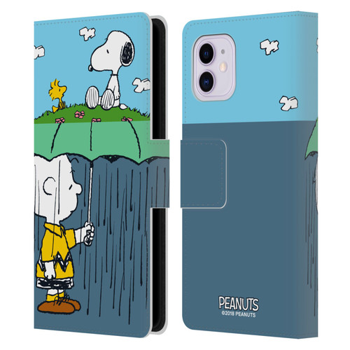 Peanuts Halfs And Laughs Charlie, Snoppy & Woodstock Leather Book Wallet Case Cover For Apple iPhone 11