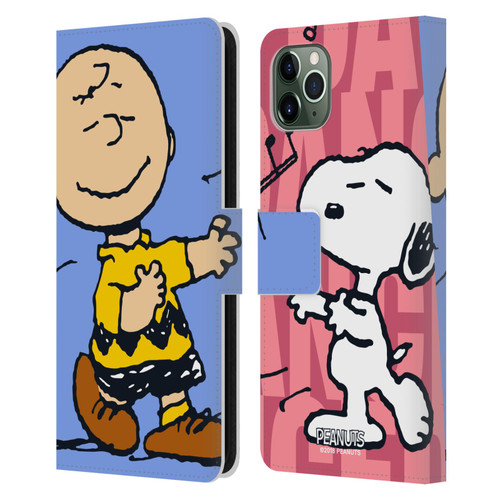 Peanuts Halfs And Laughs Snoopy & Charlie Leather Book Wallet Case Cover For Apple iPhone 11 Pro Max