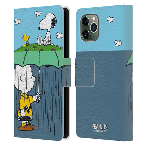 Peanuts Halfs And Laughs Charlie, Snoppy & Woodstock Leather Book Wallet Case Cover For Apple iPhone 11 Pro