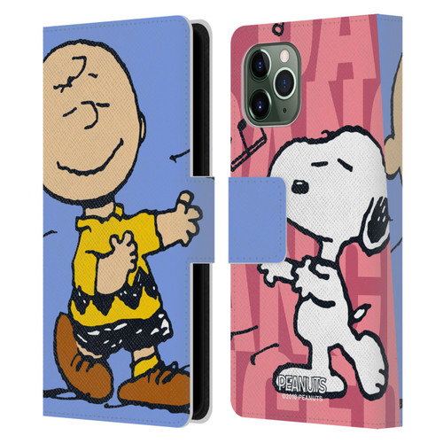 Peanuts Halfs And Laughs Snoopy & Charlie Leather Book Wallet Case Cover For Apple iPhone 11 Pro