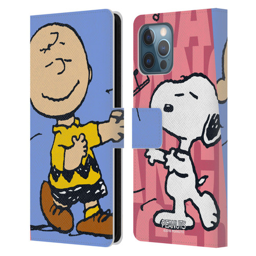 Peanuts Halfs And Laughs Snoopy & Charlie Leather Book Wallet Case Cover For Apple iPhone 12 Pro Max