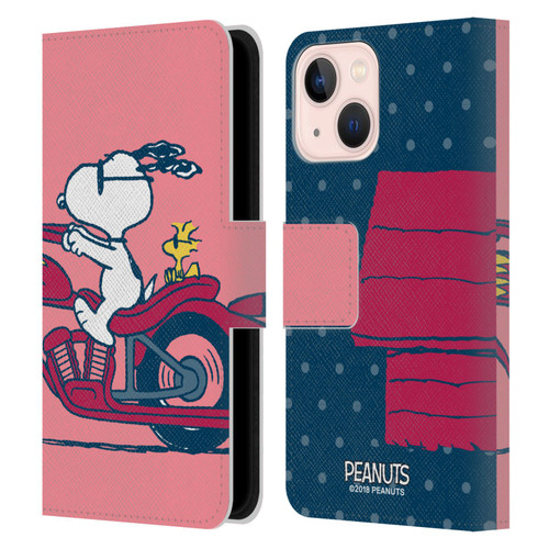 Peanuts Halfs And Laughs Snoopy & Woodstock Leather Book Wallet Case Cover For Apple iPhone 13 Mini