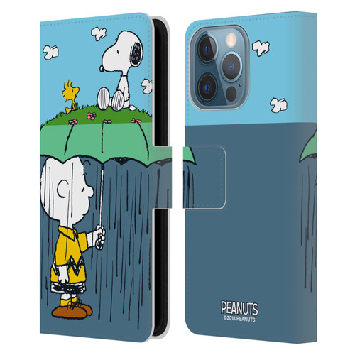 Peanuts Halfs And Laughs Charlie, Snoppy & Woodstock Leather Book Wallet Case Cover For Apple iPhone 13 Pro