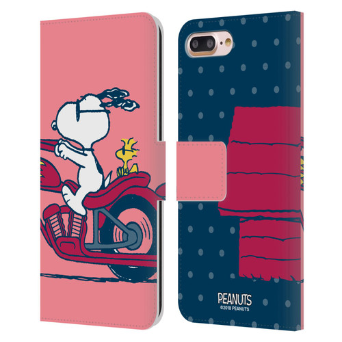 Peanuts Halfs And Laughs Snoopy & Woodstock Leather Book Wallet Case Cover For Apple iPhone 7 Plus / iPhone 8 Plus