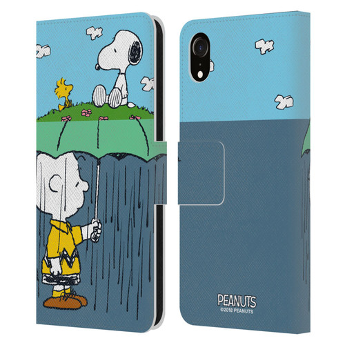 Peanuts Halfs And Laughs Charlie, Snoppy & Woodstock Leather Book Wallet Case Cover For Apple iPhone XR