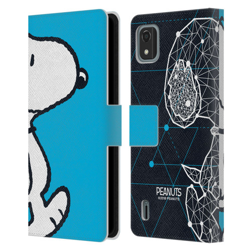 Peanuts Halfs And Laughs Snoopy Geometric Leather Book Wallet Case Cover For Nokia C2 2nd Edition