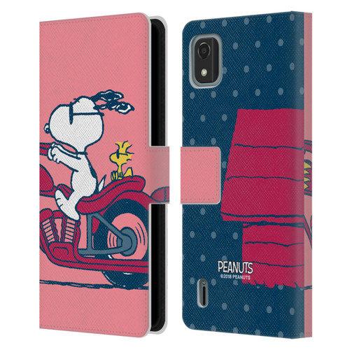Peanuts Halfs And Laughs Snoopy & Woodstock Leather Book Wallet Case Cover For Nokia C2 2nd Edition