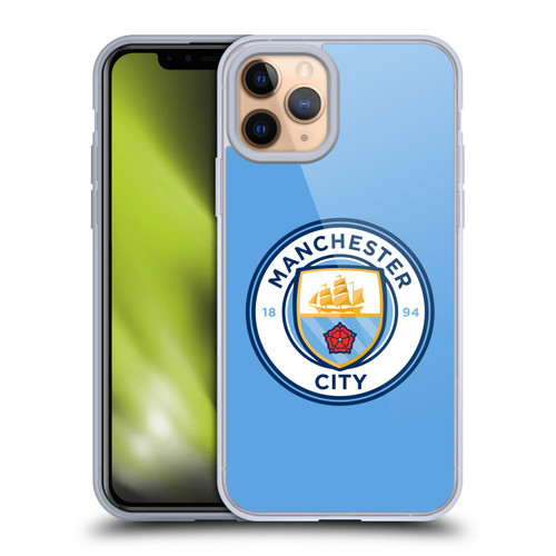 Manchester City Man City FC Badge Blue Full Colour Soft Gel Case for Apple iPhone 11 Pro