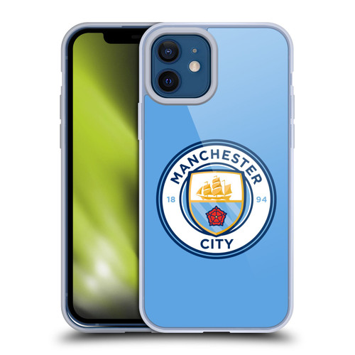 Manchester City Man City FC Badge Blue Full Colour Soft Gel Case for Apple iPhone 12 / iPhone 12 Pro