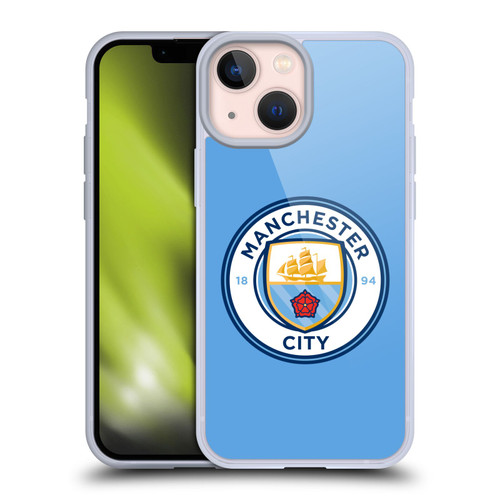 Manchester City Man City FC Badge Blue Full Colour Soft Gel Case for Apple iPhone 13 Mini