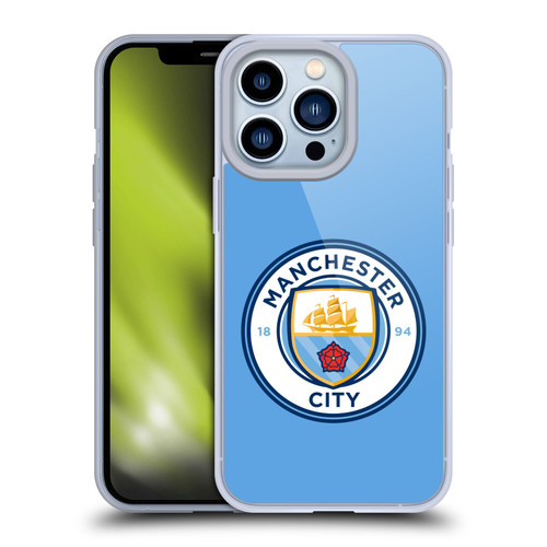 Manchester City Man City FC Badge Blue Full Colour Soft Gel Case for Apple iPhone 13 Pro