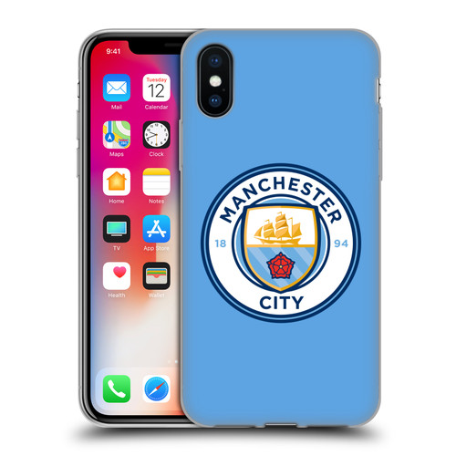 Manchester City Man City FC Badge Blue Full Colour Soft Gel Case for Apple iPhone X / iPhone XS