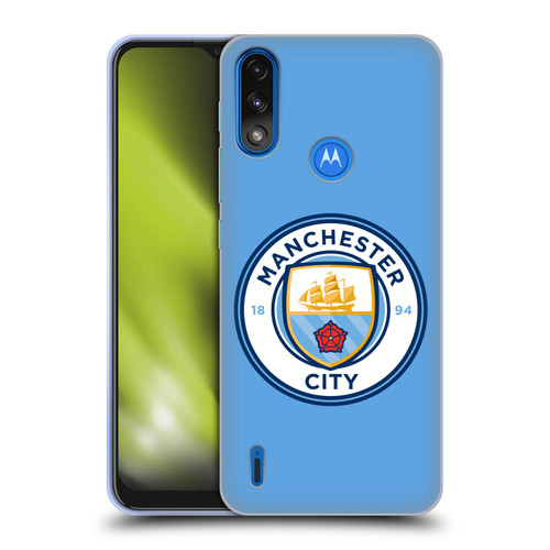Manchester City Man City FC Badge Blue Full Colour Soft Gel Case for Motorola Moto E7 Power / Moto E7i Power