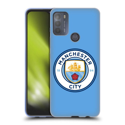 Manchester City Man City FC Badge Blue Full Colour Soft Gel Case for Motorola Moto G50