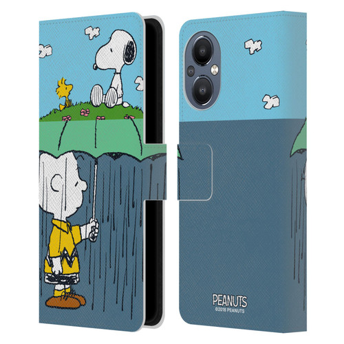 Peanuts Halfs And Laughs Charlie, Snoppy & Woodstock Leather Book Wallet Case Cover For OnePlus Nord N20 5G