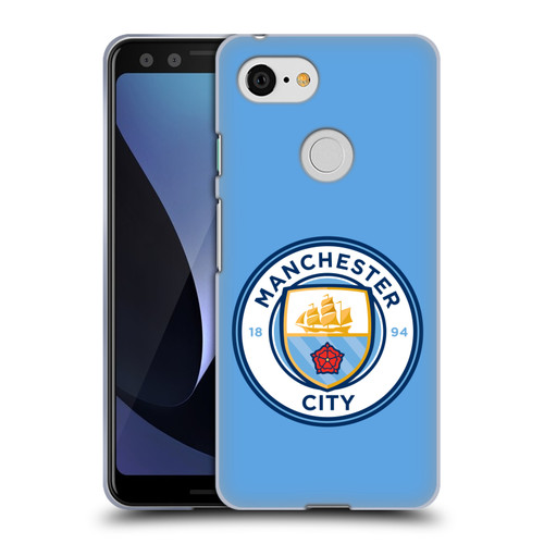 Manchester City Man City FC Badge Blue Full Colour Soft Gel Case for Google Pixel 3