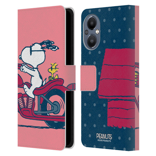 Peanuts Halfs And Laughs Snoopy & Woodstock Leather Book Wallet Case Cover For OnePlus Nord N20 5G