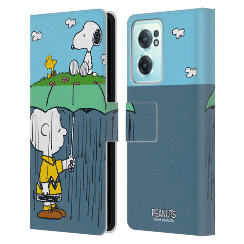 Peanuts Halfs And Laughs Charlie, Snoppy & Woodstock Leather Book Wallet Case Cover For OnePlus Nord CE 2 5G