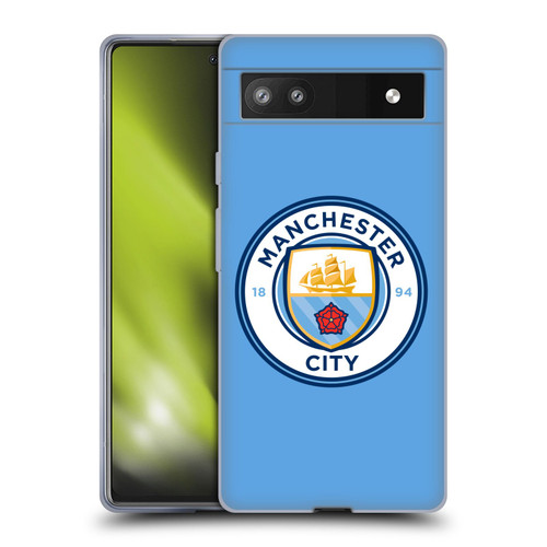 Manchester City Man City FC Badge Blue Full Colour Soft Gel Case for Google Pixel 6a