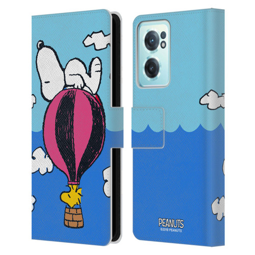 Peanuts Halfs And Laughs Snoopy & Woodstock Balloon Leather Book Wallet Case Cover For OnePlus Nord CE 2 5G
