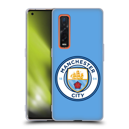 Manchester City Man City FC Badge Blue Full Colour Soft Gel Case for OPPO Find X2 Pro 5G