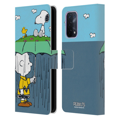 Peanuts Halfs And Laughs Charlie, Snoppy & Woodstock Leather Book Wallet Case Cover For OPPO A54 5G