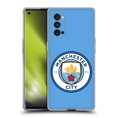 Manchester City Man City FC Badge Blue Full Colour Soft Gel Case for OPPO Reno 4 Pro 5G