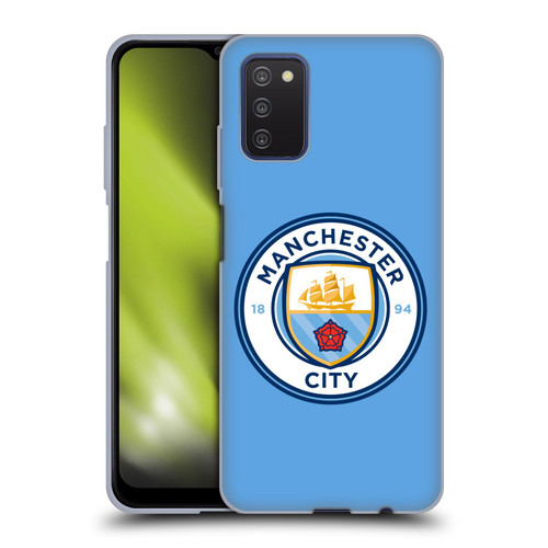 Manchester City Man City FC Badge Blue Full Colour Soft Gel Case for Samsung Galaxy A03s (2021)