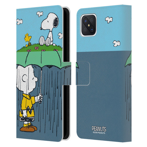Peanuts Halfs And Laughs Charlie, Snoppy & Woodstock Leather Book Wallet Case Cover For OPPO Reno4 Z 5G
