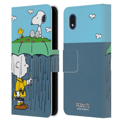 Peanuts Halfs And Laughs Charlie, Snoppy & Woodstock Leather Book Wallet Case Cover For Samsung Galaxy A01 Core (2020)